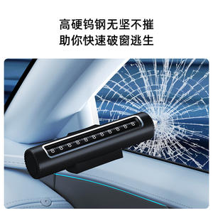 Placa de Matrícula con Número de Teléfono para Coche, 2 en 1, Aleación de Aluminio, Herramienta de Emergencia Oculta, Rompeventanas, Negro - Product Image 4