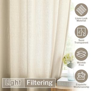 Tessuto per tenda trasparente Bindi Look in poliestere 108 pollici lungo marrone chiaro <span class=keywords><strong>tende</strong></span> semitrasparenti per soggiorno - Product Image 3