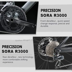Vélo de Ville Léger en Fibre de Carbone T700, Vélo de Route Sportif 700C 18 Vitesses Shimano <span class=keywords><strong>SORA</strong></span>, Frein à Disque Mécanique, Course - Product Image 4