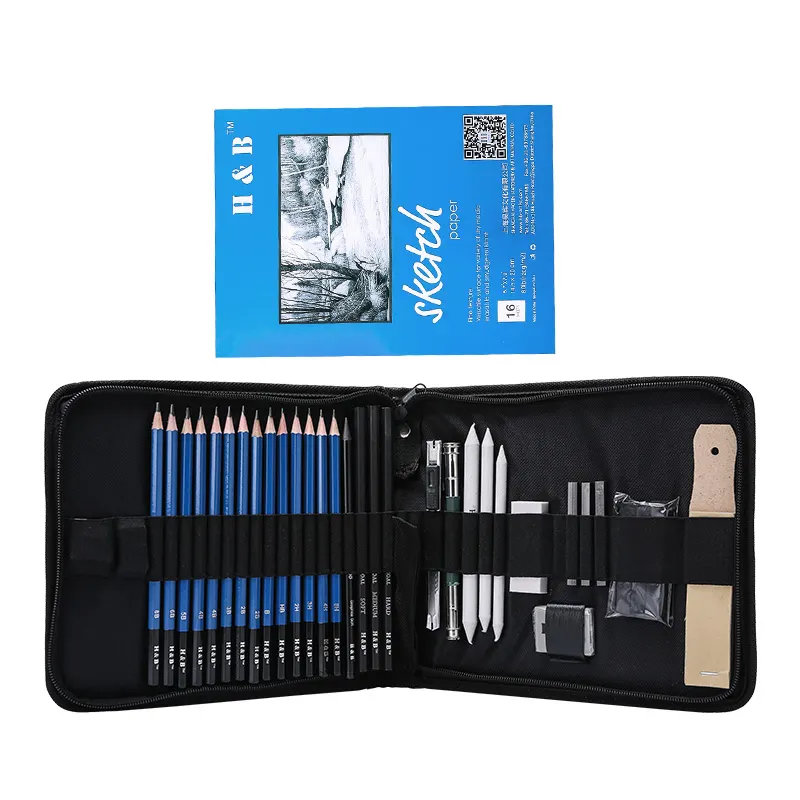 أدوات رسم فنية HB, مجموعة رسم فنية HB مجموعة رسم أقلام رصاص مع 18 أداة رسم