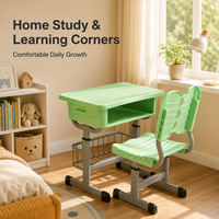 Ensemble Chaise et Bureau d'Étude pour Étudiants - Vente en Gros Usine pour Salles de Classe du Primaire - Mobilier Scolaire
