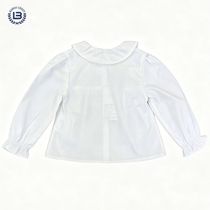 <span class=keywords><strong>Blouse</strong></span> incontournable à volants, grand col, broderie à pois colorée, manches bouffantes, en coton, confortable et polyvalente pour petites filles - Product Image 2