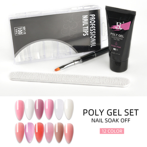 12 colori Polygel Nail Kit Produttore Personalizzato Logo Del Chiodo Del Costruttore Poli Kit Gel Set di Estensione - Product Image 5