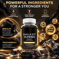 Gummies de Shilajit en Vente Directe d'Usine, 60 unités, avec Acide Fulvique pour la Vitalité Quotidienne et le Métabolisme – Compléments Alimentaires