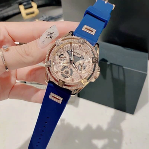 Reloj Deportivo de Lujo para <span class=keywords><strong>Mujer</strong></span> GW0536L2, Cuadrado, 38 mm, Caja de Acero Inoxidable, Correa de Silicona, Cuarzo, Venta al Por Mayor - Product Image 1