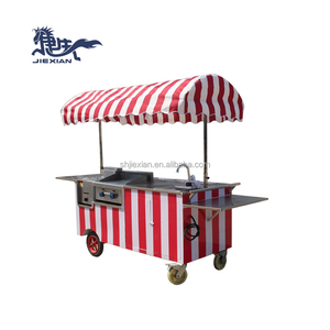 JX-CR180 Domestic Aluminum & Stainless Steel Fast Food Hot Dog Cart with Fryer Food Street Kiosk for Ice & Candy - Product Image 3