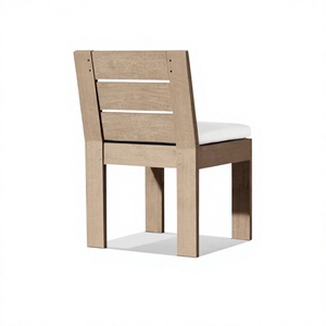Source Factory <b>Teak</b> Wood Outdoor Dining Side <b>Chair</b> Slatted Garden Seating for Villa and Hotel Projects - Product Image 5