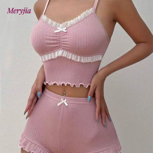 Ensemble de lingerie féminine Meriga MRJ-26001 en tissu éponge sans couture, imprimé léopard, avec dentelle et broderie, pour le commerce extérieur - Product Image 1