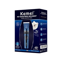 Tondeuse à chien rechargeable par USB Kemei KM-CW12 Tête de coupe en céramique Ciseaux professionnels pour animaux de compagnie Coiffeur pour chats Tondeuse électrique pour animaux de compagnie