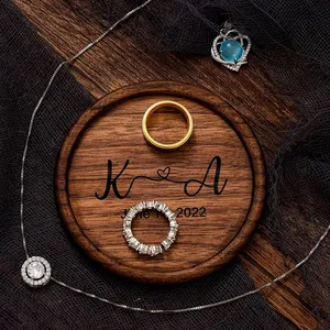 KRAFF RTS Đĩa Tròn Hình Quả Óc Chó Cá Tính, Đĩa Trang Sức, Đĩa Đựng Nhẫn Bằng Gỗ Đĩa Trang Trí Cá Nhân. - Product Image 3