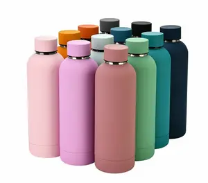 Botol Air Olahraga Luar Ruangan, Termos Dinding Ganda Warna-warni 500 Ml Bahan Baja Tahan Karat, Botol Air Olahraga