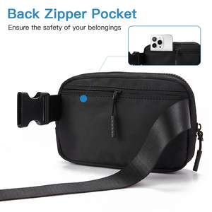 Keep Perfect-riñonera cruzada para <span class=keywords><strong>hombre</strong></span> y mujer, bolso de cintura con correa ajustable, color negro - Product Image 6