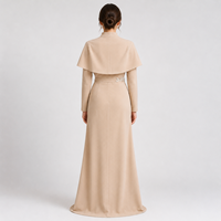Robe Corset Jaune pour Femme, Robes Bounce pour Femme, Robes Grande Taille pour Femme, Maxi d'été à Manches Longues en Tissu Crêpe pour Robe