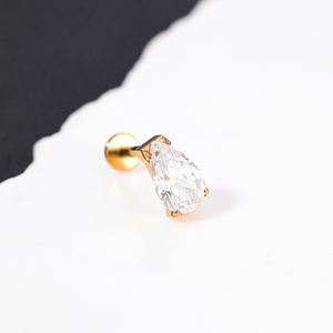 Pendiente <span class=keywords><strong>de</strong></span> Botón con Zirconia Cúbica Flotante en <span class=keywords><strong>Oro</strong></span> Blanco <span class=keywords><strong>de</strong></span> Lujo, <span class=keywords><strong>Piercing</strong></span> <span class=keywords><strong>de</strong></span> <span class=keywords><strong>Labio</strong></span> <span class=keywords><strong>para</strong></span> Mujer - Product Image 4