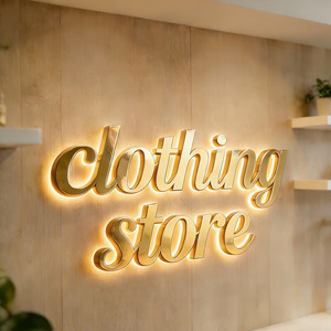 Insegna 3D Personalizzata con Lettere Retroilluminate, Logo <span class=keywords><strong>in</strong></span> <span class=keywords><strong>Metallo</strong></span> 3D, Insegna LED <span class=keywords><strong>da</strong></span> <span class=keywords><strong>Parete</strong></span> per Negozi - Product Image 4