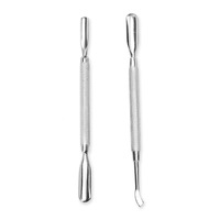 Pousse-cuticules double extrémité en acier inoxydable, outil de suppression des peaux mortes des ongles, vente en gros