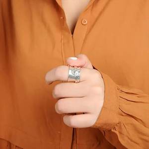Anillo Plateado H294 con Diseño Bohemio de Plantas, Unisex, Regalo, Joyería de Moda, Diseño Sencillo - Product Image 4