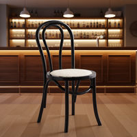 Chaise de salle à manger américaine en bois massif avec dossier en rotin, fauteuil moderne vintage élégant pour la maison, le bureau et l'hôtel
