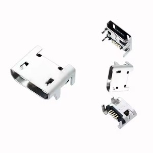 Connecteurs de soudure <span class=keywords><strong>Micro</strong></span> <span class=keywords><strong>USB</strong></span> Type B 5 broches femelle de haute qualité avec 4 pattes verticales pour téléphone portable - Product Image 1