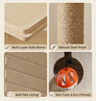 Arbre à chat moderne personnalisé en laine et sisal, griffoir multi-niveaux, éco-responsable, durable, facile à assembler, avec toit en feutre et maisonnette pour chat
