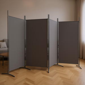 Paravent à 4 panneaux 136,2x70,9 cm en tissu pliable opaque au design minimaliste - Product Image 2