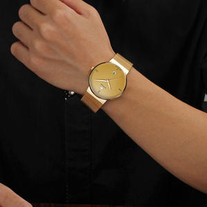 WWOOR 8018 Hommes Montres Top Marque <span class=keywords><strong>Chic</strong></span> Ultra Mince Date Horloge Mâle Bracelet En Acier Étanche Bleu Quartz <span class=keywords><strong>Montre</strong></span>-Bracelet - Product Image 5