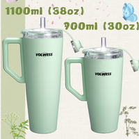 Mug isotherme hygiénique en acier inoxydable avec paille escamotable à un clic, isolation thermique pour les personnes soucieuses de leur santé