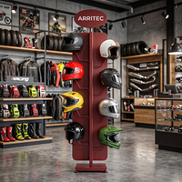 Support de présentation de casque de moto en métal robuste sur pied, pour les magasins d'accessoires de moto