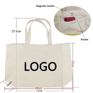 High Quality Eco-Friendly Cotton <b>Canvas</b> <b>Tote</b> Bags Custom Long Shoulder Handle Durable Fashionable Letter Pattern Advertising - Product Image 2