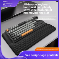 Repose-poignets antidérapant intégré pour clavier, en mousse à mémoire de forme souple, pour soulager la fatigue des poignets, idéal pour le bureau, les jeux et la saisie.