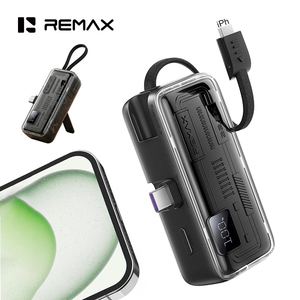 REMAX FP-108 แบตเตอรี่สำรองแบบพกพาขนาดเล็ก <span class=keywords><strong>ชาร์จ</strong></span>เร็ว พร้อมสาย<span class=keywords><strong>ชาร์จ</strong></span>ในตัว พอร์ต USB-C กำลังไฟ 22.5W เหมาะสำหรับการเดินทาง - Product Image 1
