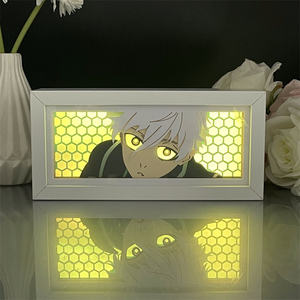 قفل أزرق تشيجيري مانغا قطع الورق أدى ضوء الليل مصباح مستطيلي على شكل صندوق إضاءة أنيمي خفيف المكونات في لتزيين الغرف مكتب استخدام - Product Image 1