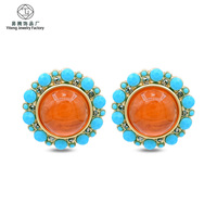 Boucles d'oreilles tendance, boucles d'oreilles françaises exquises colorées, ensemble de boucles d'oreilles dorées style rétro, bijoux pour femmes, cadeau pour petite amie, idéal pour la danse