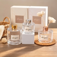 Bouteilles de diffuseur de parfum vides de 140 ml, 235 ml, 330 ml, marque privée, flacon en verre élégant pour diffuseur à bâtonnets avec boîte cadeau pour l'emballage