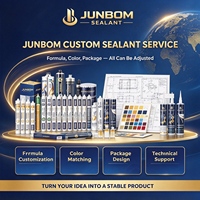 Scellant silicone neutre JUNBOM 961, type oxime, étanche, pour l'installation de panneaux en aluminium sur murs-rideaux en verre.