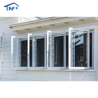 Ventanas Abatibles de Aluminio con Doble Acristalamiento Templado, Resistentes a Huracanes, con Certificación NFRC AS2047 CE, Personalizadas, Impermeables y con Vidrio LOW-E