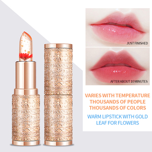 Vente en gros OEM <span class=keywords><strong>rouge</strong></span> à lèvres 3 couleurs cristal fleur gelée baume à lèvres feuille d'or PH sensible à la température tasse antiadhésive étiquetage personnalisé - Product Image 3