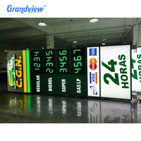 Signe de pylône de station-service de station-service imperméable mené de haut niveau illuminé au soleil a mené le signe de prix du gaz