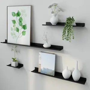 KEWAY Modern Decorative Floating Mdf Wood Shelves Wall Mounted Shelf Brackets For Living Room Bedroom Hallway Kitchen Decor