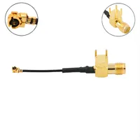 Connecteur coaxial 1.13 avec câble pigtail et extension, prise S-MA femelle à angle droit pour montage sur circuit imprimé (PCB) vers UFL pour intégration sur carte PCB