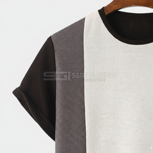 T-shirt manches courtes col rond 100% coton pour homme anti-rides et respirant imprimé solide nouveau design décontracté - Product Image 1