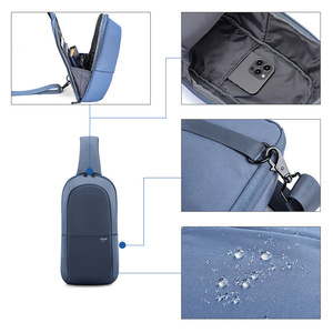 Men's Chest <b>Bag</b> Solid Color Water Repellent <b>Multi</b> <b>Compartment</b> Shoulder Crossbody <b>Bag</b> For Everyday Use - Product Image 1