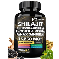 Complément en capsules de qualité supérieure, pur Ashwagandha, Panax Ginseng et Shilajit Gold, pour hommes, en gros, OEM, marque privée