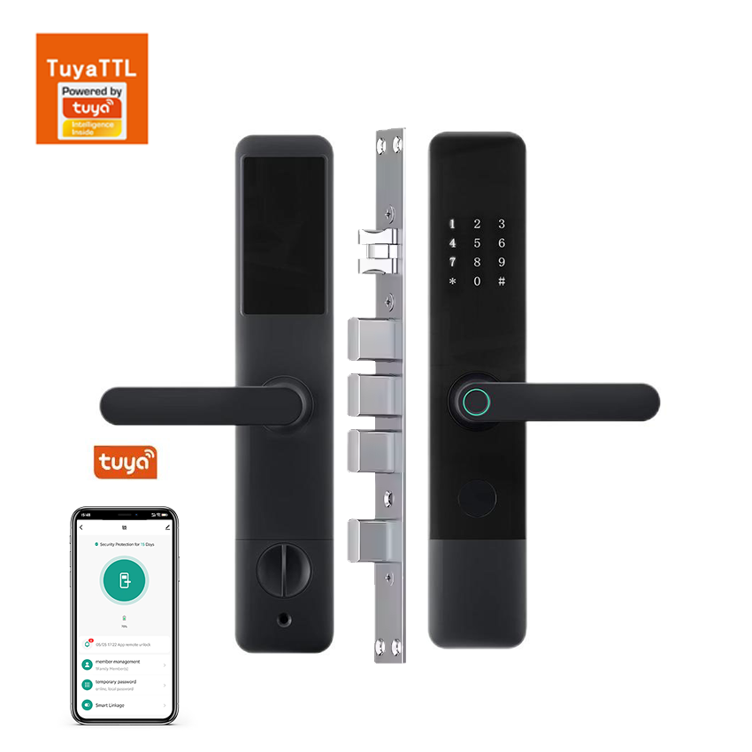 Tuya Smart Locks Fingerprint Password Mechanical Digital Push Button Door Lock for Wood Aluminum Memory Card WiFi Network · image 3