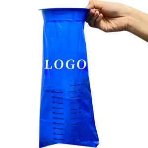AIUDO الصانع الجملة شعار مخصوص مطبوع سعر pe الأزرق barf أكياس القيء المتاح البلاستيك تقيؤ أكياس
