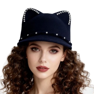 <span class=keywords><strong>Gorro</strong></span> <span class=keywords><strong>de</strong></span> Fieltro <span class=keywords><strong>de</strong></span> <span class=keywords><strong>Lana</strong></span> con <span class=keywords><strong>Orejas</strong></span> <span class=keywords><strong>de</strong></span> <span class=keywords><strong>Gato</strong></span> para Mujer, Estilo Moderno 2026, Gorra <span class=keywords><strong>de</strong></span> Béisbol con <span class=keywords><strong>Orejas</strong></span> <span class=keywords><strong>de</strong></span> Animal y Pedrería - Product Image 1