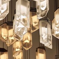 Lampe suspendue en verre artisanal sur mesure, style minimaliste, hauteur réglable, longue suspension pour appartement et salon