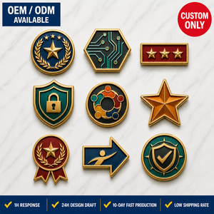Broches personnalisées en émail dur, badges métalliques, épingles de revers avec logo d'entreprise, étoiles, bouclards, flèches, médailles, broches – Vente en gros, OEM, ODM, directement de l'usine - Product Image 1