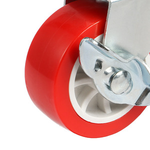Red Swivel <b>Caster</b> <b>Wheels</b> 2.5 Inch PVC With Brake Locking Mechanism For Furniture <b>Casters</b> - Product Image 1