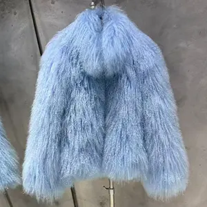 Vendita Calda Cappotto Invernale Caldo da Donna in Vera Pelliccia di Pecora Giacche in Pelliccia della Mongolia - Product Image 3